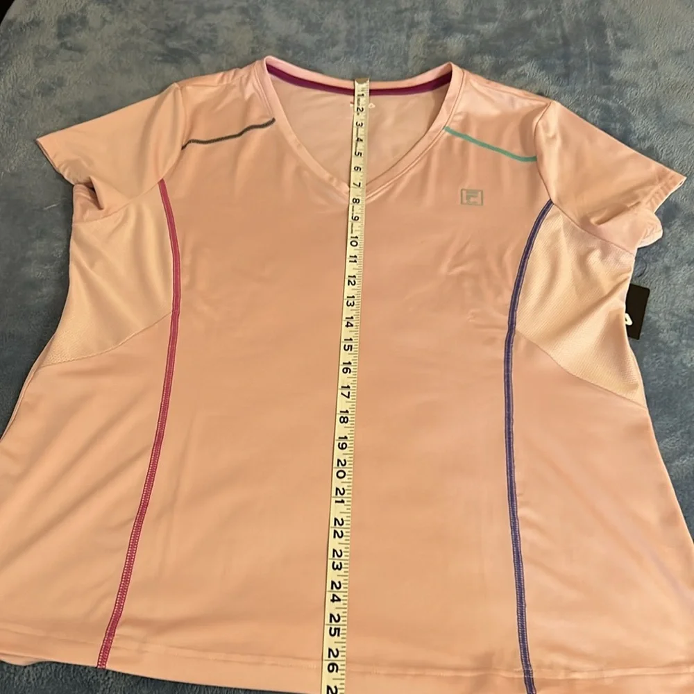 Fila Light Pink V-Neck Sports Tee. Women’s Size XL - Picture 7 of 7